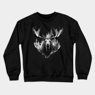 Elk deer nature Scandinavian forest Crewneck Sweatshirt